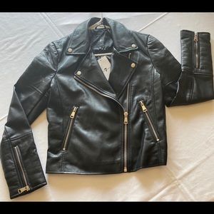 NEW 7 for all mankind black biker jacket